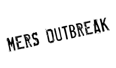 Mers Outbreak rubber stamp. Grunge design with dust scratches. Effects can be easily removed for a clean, crisp look. Color is easily changed.