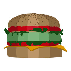 Isolated colored hamburger