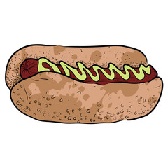 Isolated retro hot dog