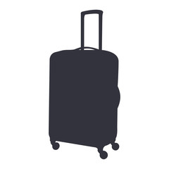 Isolated travel bag silhouette