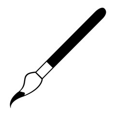 Isolated paint brush silhouette