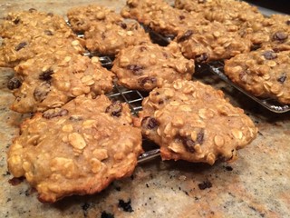 Cooling Oatmeal Raisin Cookies