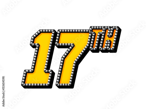 &quot;17th celebration event number for poster or invitation&quot; Stock photo