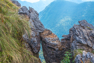 Mountain view of Phu Chi Fa at Chiangrai province