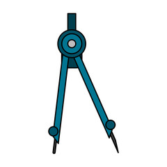 color image cartoon geometry compass icon vector illustration