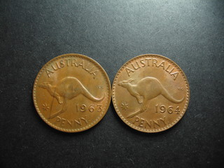 Vintage Australian One Penny copper Coin.