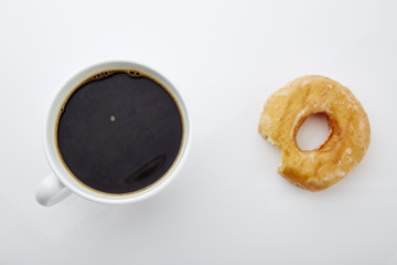 cup of coffee and donut