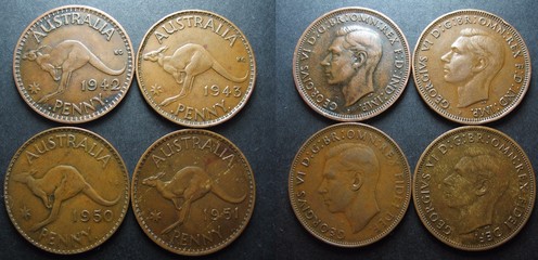 Vintage Australian One Penny Coin.