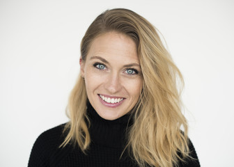 Woman Cheerful Studio Portrait Concept