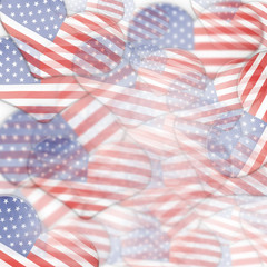 Obraz premium Heart shape USA flags