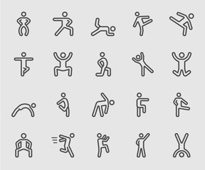 Human action 2 line icon