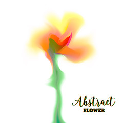 Abstract glitch flower with distorted petal gradient and soft shape