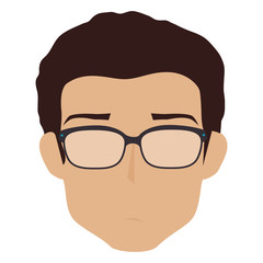 young man head avatar vector illustration design