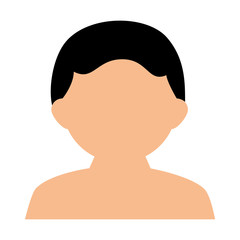 young man shirtless avatar character vector illustration design