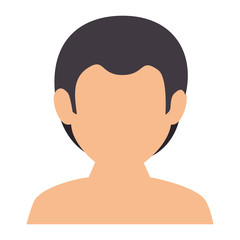 young man shirtless avatar character vector illustration design