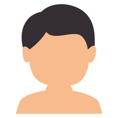 young man shirtless avatar character vector illustration design