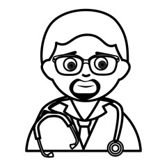 Male doctor avatar character vector illustration design