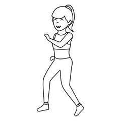 Athletic woman exercising character vector illustration design