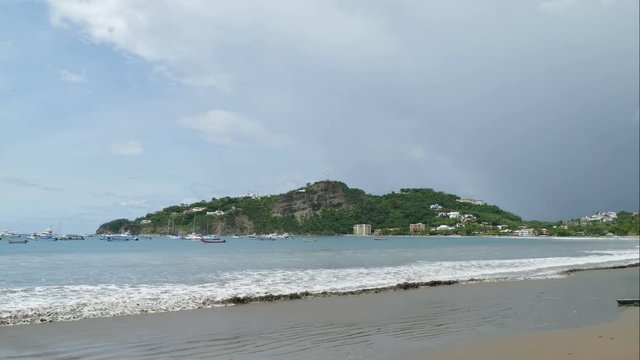 Pacific Ocean and beach at San Juan de Sur, time lapse