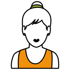 beautiful and young woman character vector illustration design