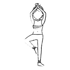 Athletic woman exercising character vector illustration design