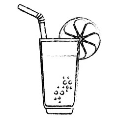 orange juice fruit glass icon vector illustration design