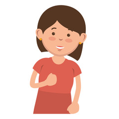 beautiful and young woman character vector illustration design