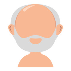 old man shirtless avatar character vector illustration design