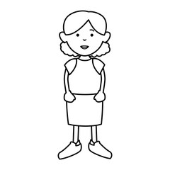 beautiful and young woman character vector illustration design