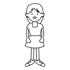 beautiful and young woman character vector illustration design