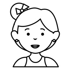 beautiful and young woman character vector illustration design