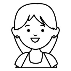 beautiful and young woman character vector illustration design