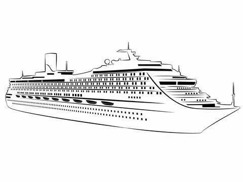 illustration of passenger ship. vector drawing