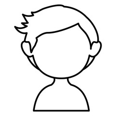 little boy shirtless avatar character vector illustration design