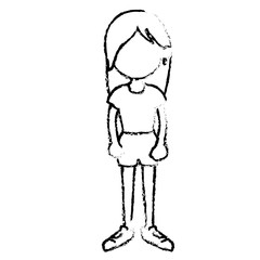 beautiful and young woman character vector illustration design