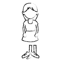 beautiful and young woman character vector illustration design