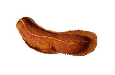 Tamarind - Sweet ripe tamarind with isolated on a white background.  Fresh sweet ripe tamarind with...
