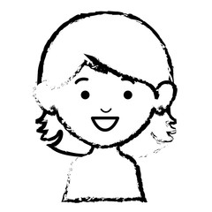 beautiful and young woman shirtless character vector illustration design