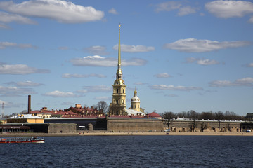 Obraz premium Panorama of St. Petersburg. View of the Peter and Paul Fortress. 