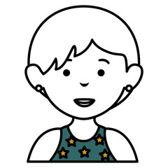 beautiful and young woman character vector illustration design