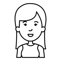 beautiful and young woman character vector illustration design