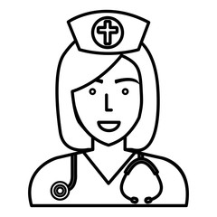 female doctor avatar character vector illustration design