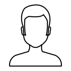 young man shirtless avatar character vector illustration design