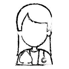 female doctor avatar character vector illustration design