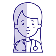 female doctor avatar character vector illustration design