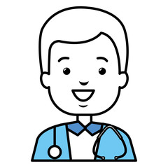 Male doctor avatar character vector illustration design