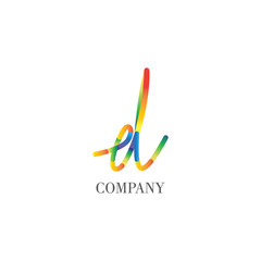 D letter company Logo and business card template