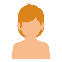 beautiful and young woman shirtless character vector illustration design