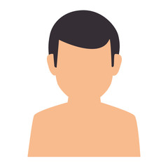 young man shirtless avatar character vector illustration design