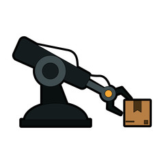 assembly line industrial machine icon image vector illustration design 